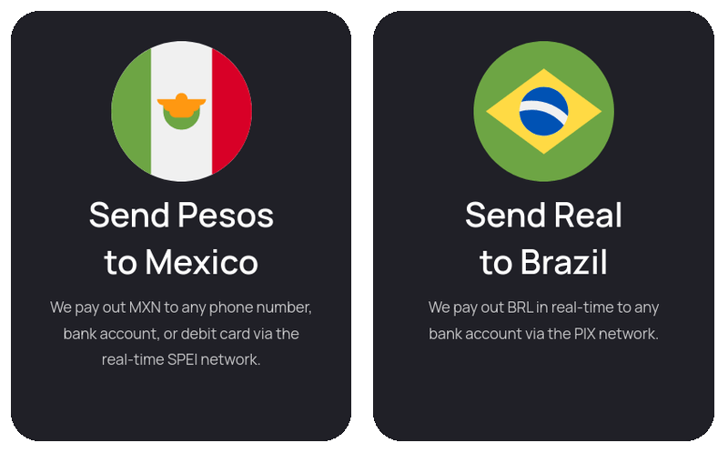 Mexico and Brazil remittance options
